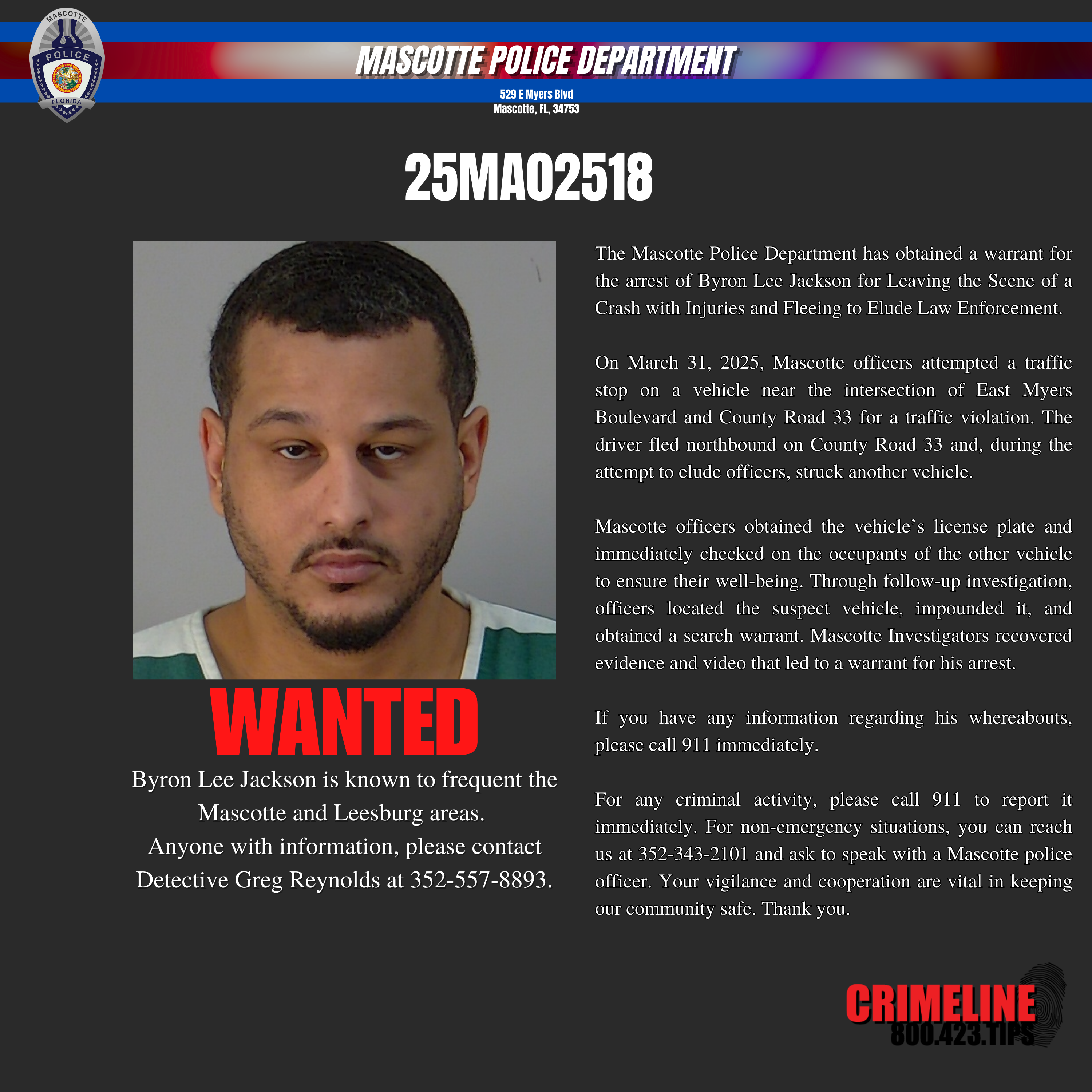 Wanted Byron Lee Jackson